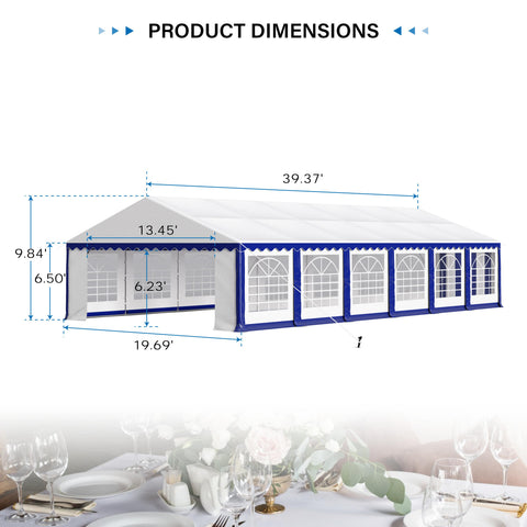 20'x40' Tent for Party Large Wedding Birthday Party Event Canopy Shelters with Heavy Duty Design Includes Carry Bag
