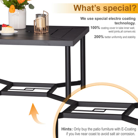 PHI VILLA Swivel Bar Stool Set Rattan Backrest & Padded Grey Cushion Stools and Geometrically-stamped High Table