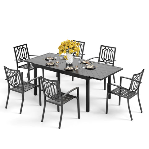 9-piece / 7-piece Patio Dining Sets Expandable Table and Classic Steel Chairs