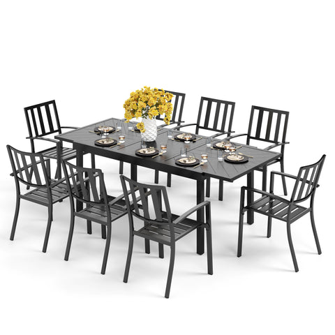 9-piece / 7-piece Patio Dining Sets Expandable Table and Classic Steel Chairs