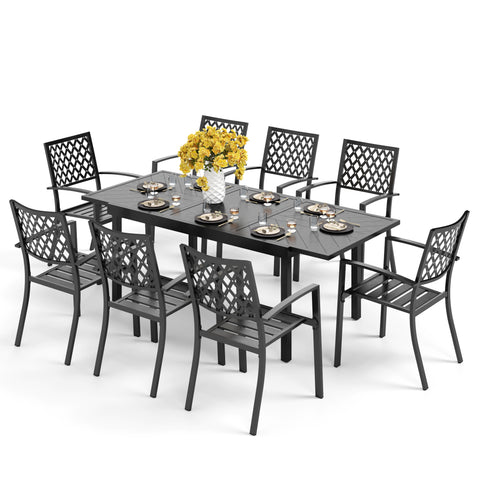 9-piece / 7-piece Patio Dining Sets Expandable Table and Classic Steel Chairs