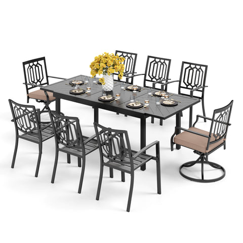 9-piece / 7-piece Patio Dining Sets Expandable Table and Classic Steel Chairs