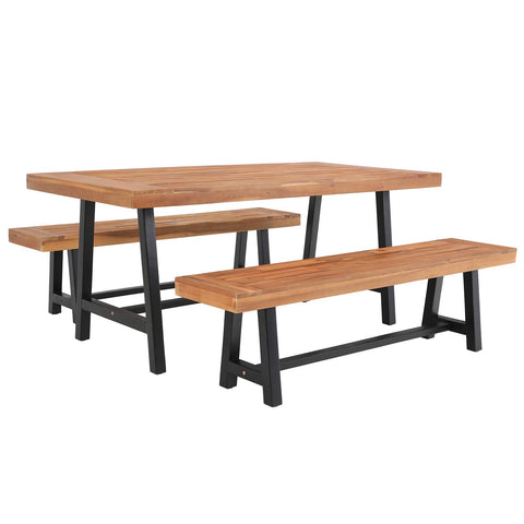 Outdoor Acacia Wood Dining Set, Modern Outdoor Dining Furniture