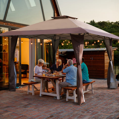 13' x 13' Pop-up Canopy Party Gazebo for Outdoor Patio Garden Events