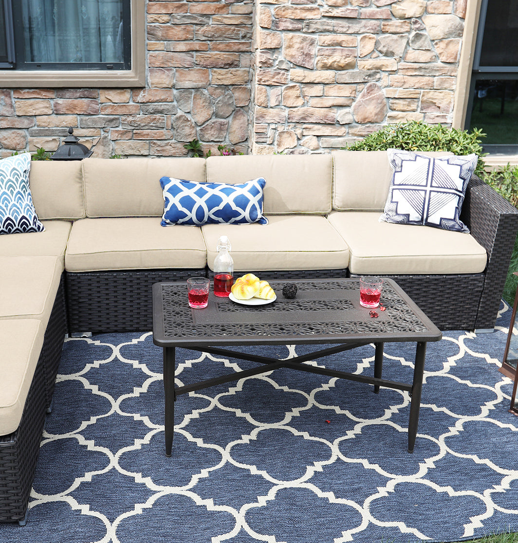 Cast Aluminum Outdoor Patio Retro Tea Table