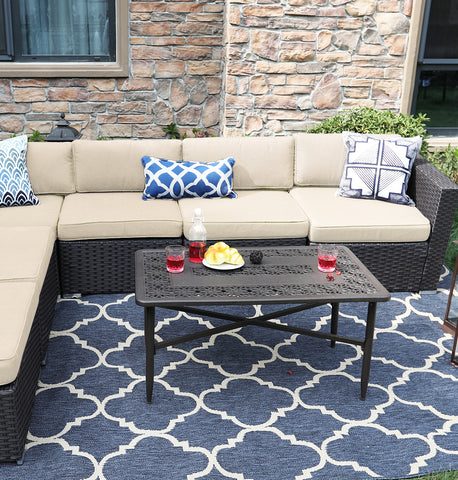 Cast Aluminum Outdoor Patio Retro Tea Table