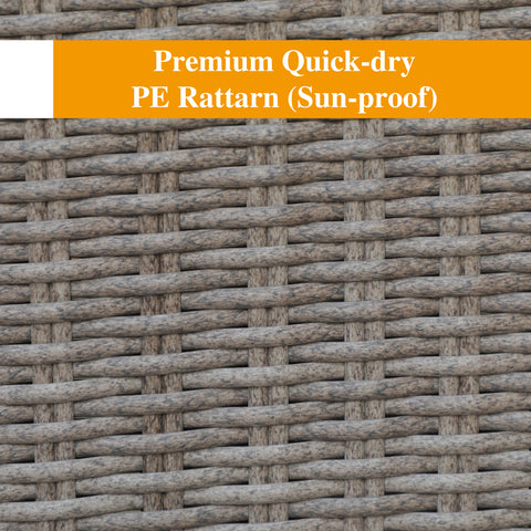 PHI VILLA 2-Piece Rattan Chair Back Cushioned High Bar stool