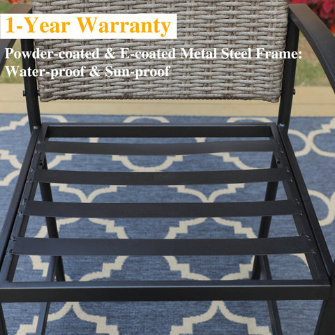 PHI VILLA 2-Piece Rattan Chair Back Cushioned High Bar stool