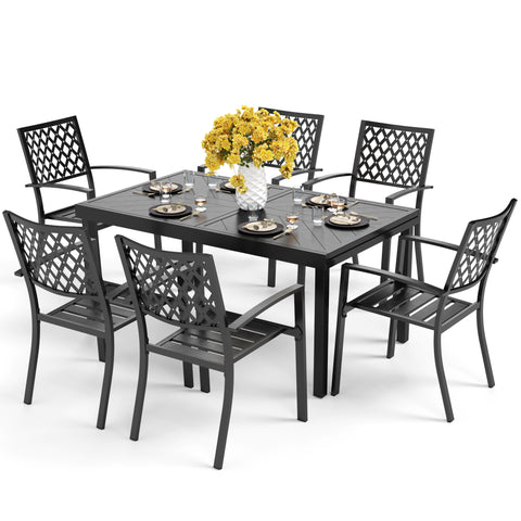 9-piece / 7-piece Patio Dining Sets Expandable Table and Classic Steel Chairs