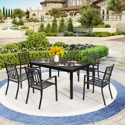 9-piece / 7-piece Patio Dining Sets Expandable Table and Classic Steel Chairs