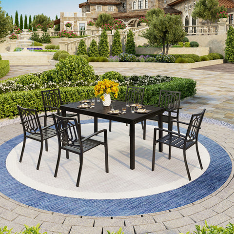 9-piece / 7-piece Patio Dining Sets Expandable Table and Classic Steel Chairs