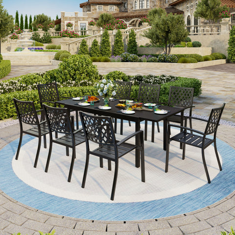 9-piece / 7-piece Patio Dining Sets Expandable Table and Classic Steel Chairs