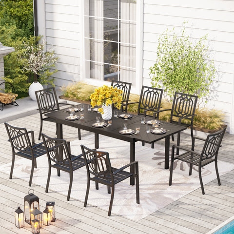 9-piece / 7-piece Patio Dining Sets Expandable Table and Classic Steel Chairs