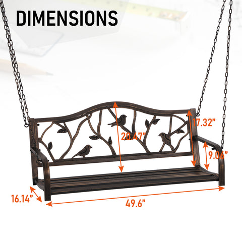 Porch Swing Seat with Hanging Chains, Patio Swing Bench