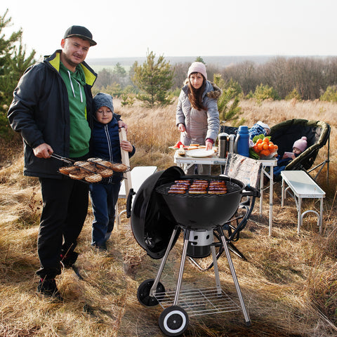 18" Porcelain-coated Kettle Charcoal Patio Grill