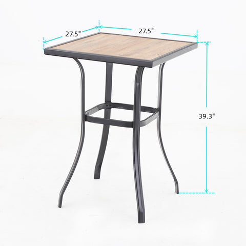 High Bar Table with Wood-like PVC Tabletop