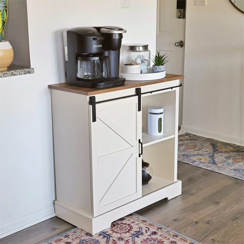 Farmhouse Sideboard with Sliding Barn Door