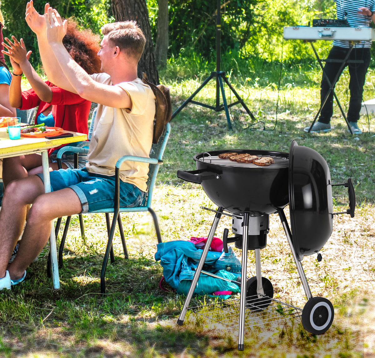 18" Porcelain-coated Kettle Charcoal Patio Grill
