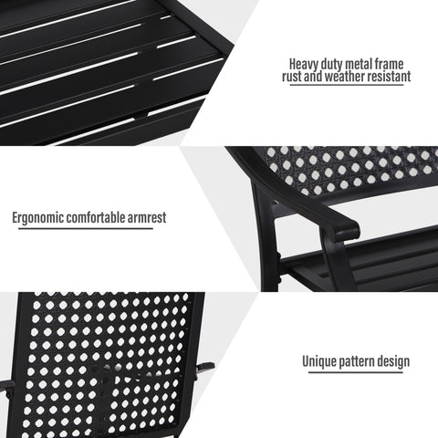9/7-Piece Patio Dining Set Line-curved Extendable Table & Fixed Stackable Chairs