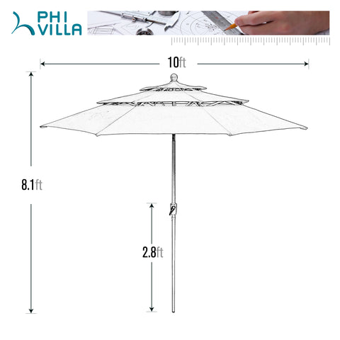 6-Piece Outdoor Dining Set with Umbrella Wood-look Table & 4 Patterned Stackable Chairs