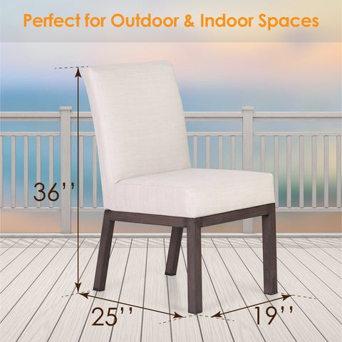 Textilene Fabric Padded Fixed Patio Lounge Chairs, Set of 2