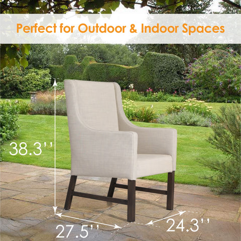 Patio Textilene Fabric Padded Accent Chairs, Set of 2