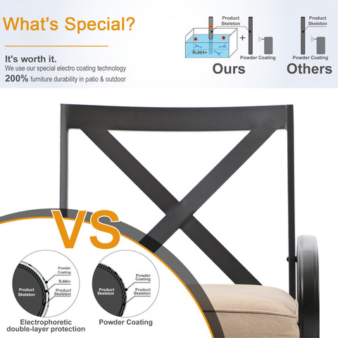 C-Spring Metal Cushioned Lounge Chairs