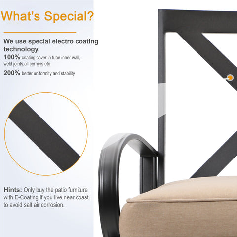 C-Spring Metal Cushioned Lounge Chairs