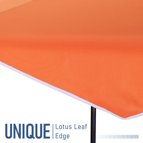 9/10ft Auto-Tilt LED Solar Lights Market Patio Umbrella with Ruffles