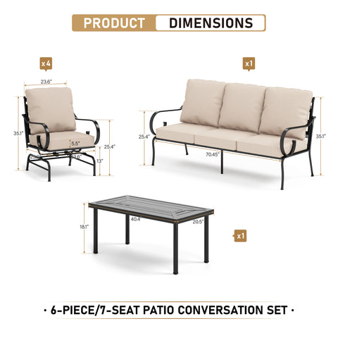 American Style Elegant Back Pattern Patio Sofa Set