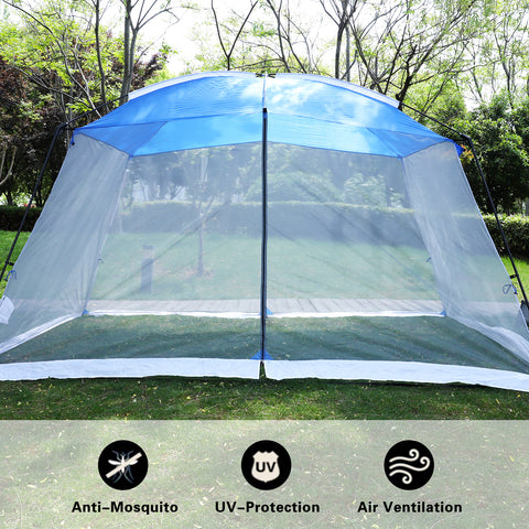 Mesh Screen Room 13 ft x 9 ft x 7 ft Beach Tent