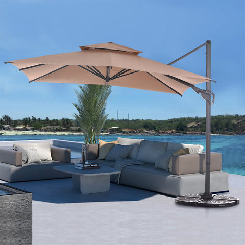 10ft Patio Cantilever Umbrella Square Outdoor Offset Umbrella
