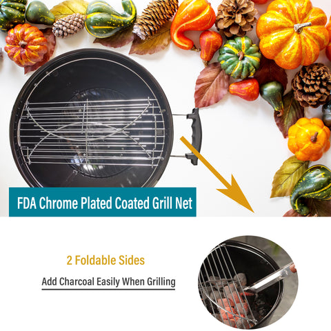 18" Porcelain-coated Kettle Charcoal Patio Grill