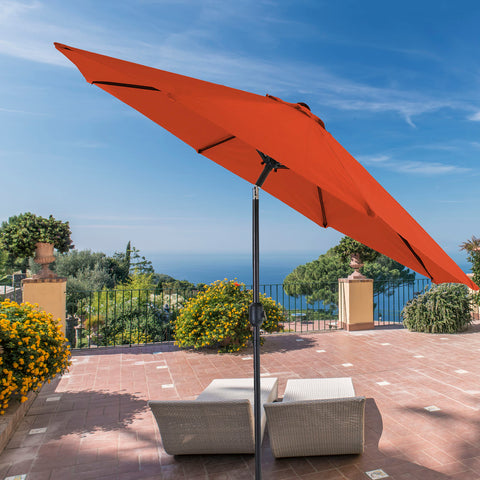 Manual-tilted Outdoor Patio Umbrella with Crank Handle