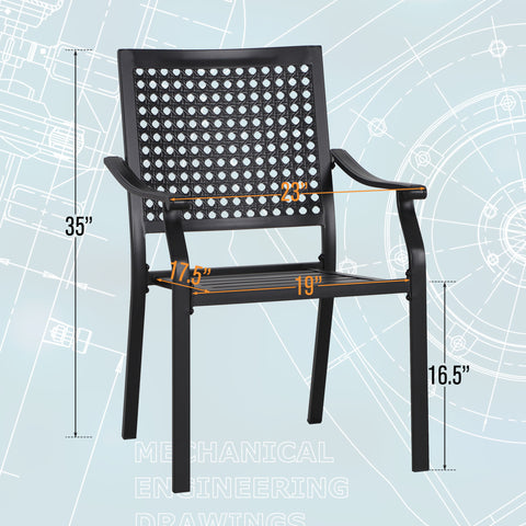 9/7-Piece Patio Dining Set Reinforced Expandable Table & Stackable Chairs