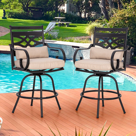PHI VILLA 46"Classic Pattern Back High Bar Stool