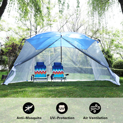Mesh Screen Room 13 ft x 9 ft x 7 ft Beach Tent