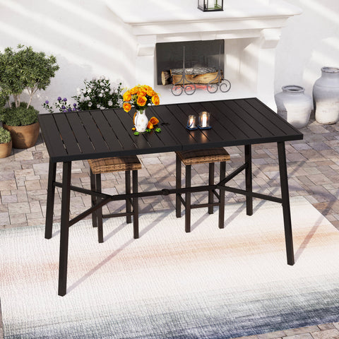 Patio 67'' Rectangle Steel High Bar Table