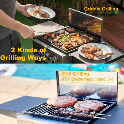 Outdoor Detachable Gas Griddle Grill– Perfect for BBQs, Cooking & Parties