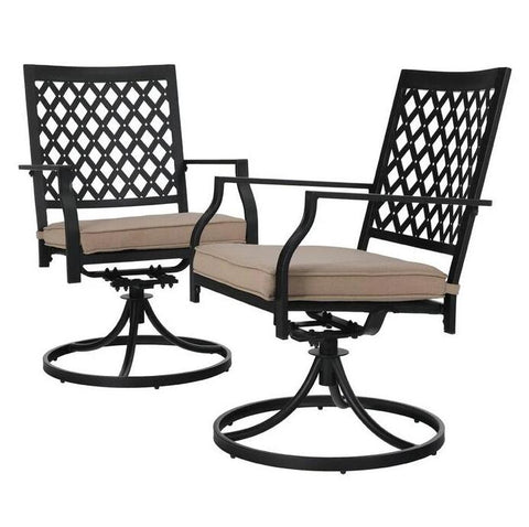 Outdoor Patio Swivel Dining Chairs fits Garden Backyard - Set of 2
