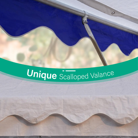 13'x26' Scalloped Valance Party Tent Canopy Shelter with Heavy Duty Design (Includes Carry Bag)