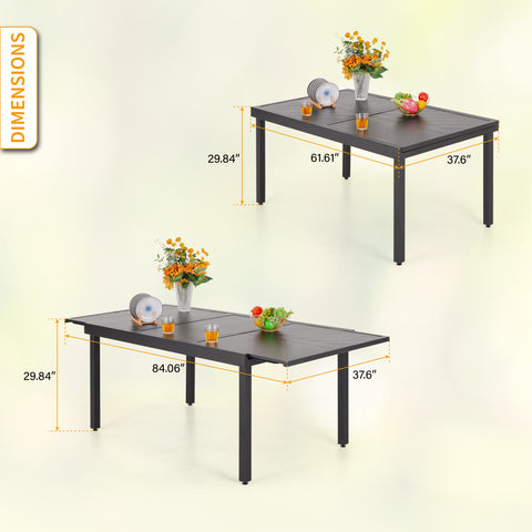 9-piece / 7-piece Patio Dining Sets Expandable Table and Classic Steel Chairs