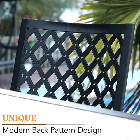 Adjustable Patio Table and Cushioned Swivel Chairs Large Metal Outdoor Patio Dining Sets