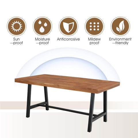 Outdoor Acacia Wood Dining Set, Modern Outdoor Dining Furniture