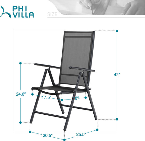 Extendable Table & Textilene Reclining Chair Patio Dining Set