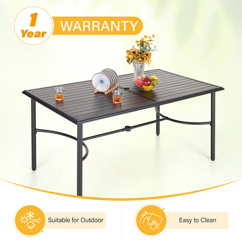 7-Piece Patio Dining Set Bowed-bar Table & Textilene Foldable Chairs