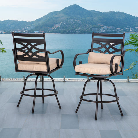 PHI VILLA 46"Classic Pattern Back High Bar Stool