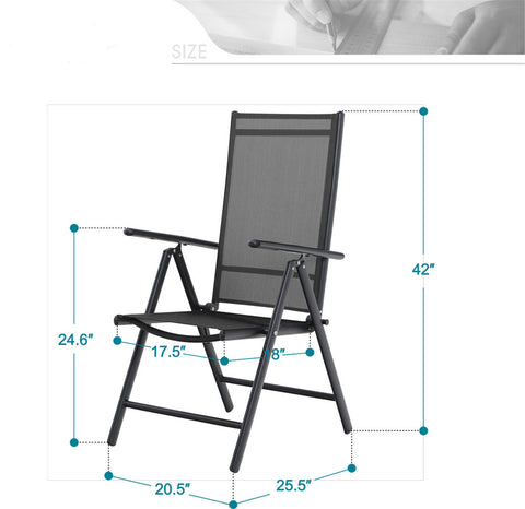 9-Piece Patio Dining Sets Large Square Table & Textilene Foldable Chair