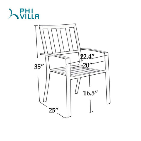 Side Table & 2 Stackable Chairs 3-Piece Outdoor Bistro Set