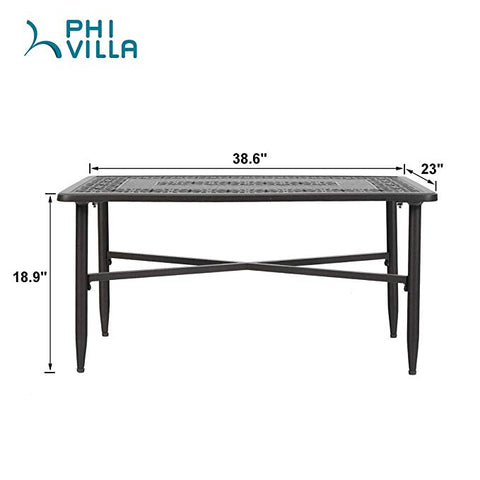 Cast Aluminum Outdoor Patio Retro Tea Table